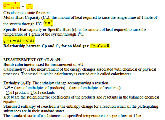 Cbse Class Chemistry Thermodynamics Notes Set B